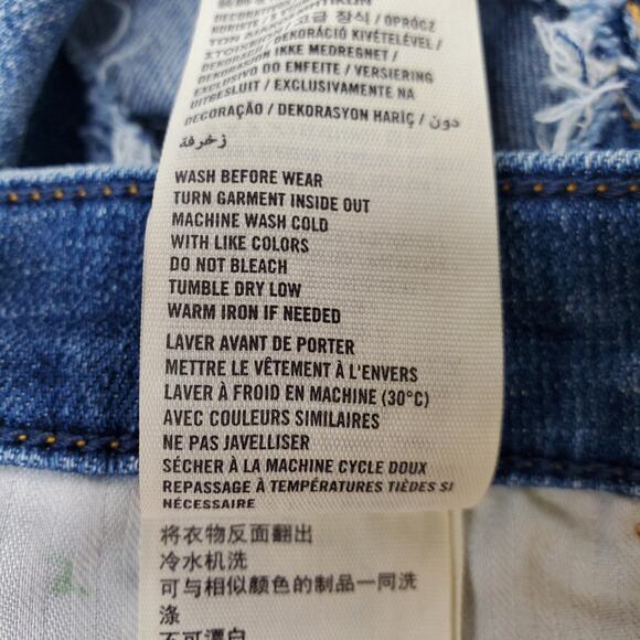 Abercrombie & Fitch Women's Paint Splatter Cutoff Shorts Size 2/26 Stretch Denim - Picture 5 of 6